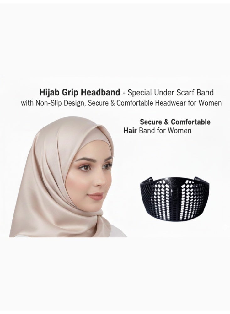 Hijab Grip Headband  Headscarf Shaper Breathable Hollow Design Anti-Slip Hijab Volumizer Lightweight & Secure Fit Secure & Comfortable Hair Band for Women - Image 1